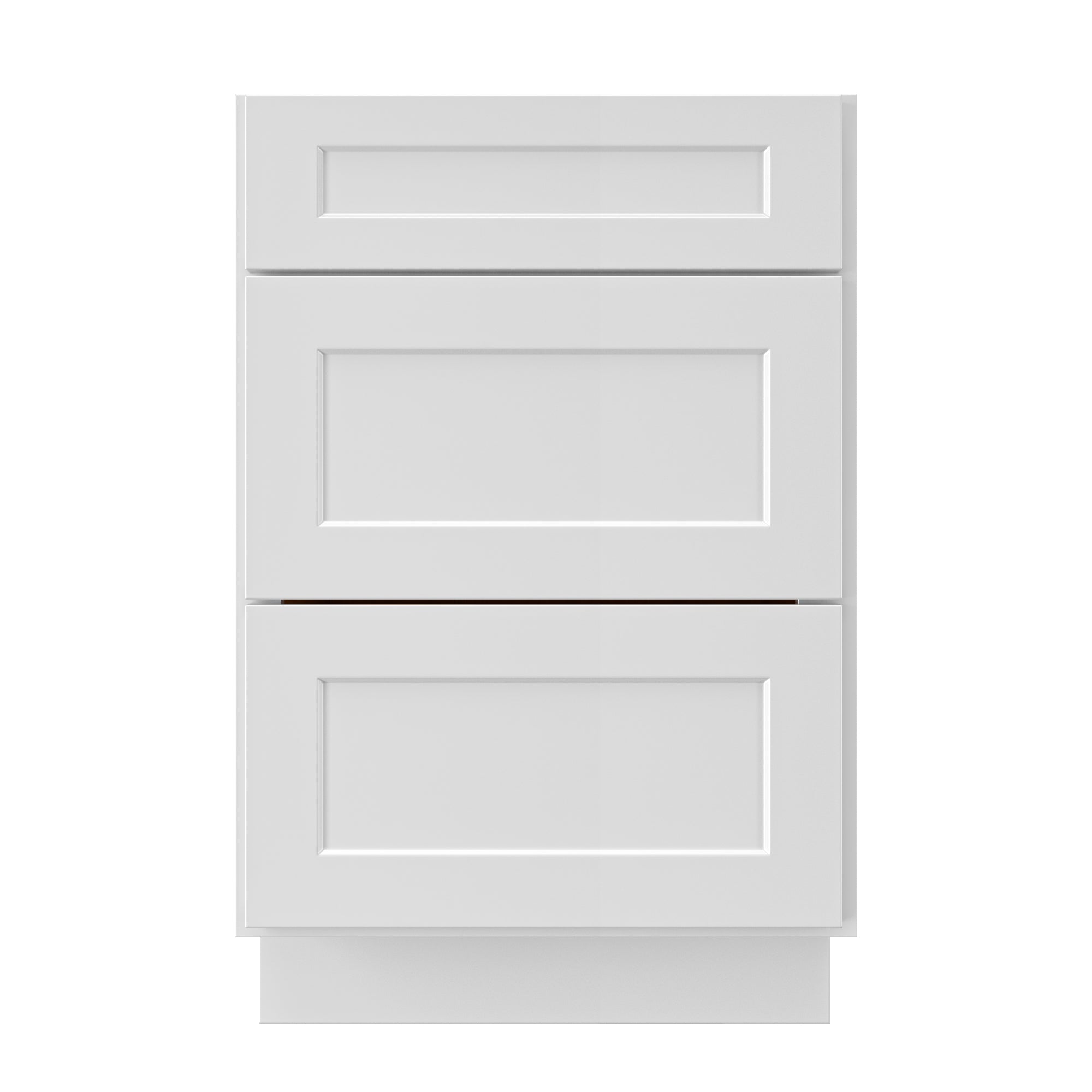 Ready to Assemble 3 Drawer Base Cabinet in Shaker White