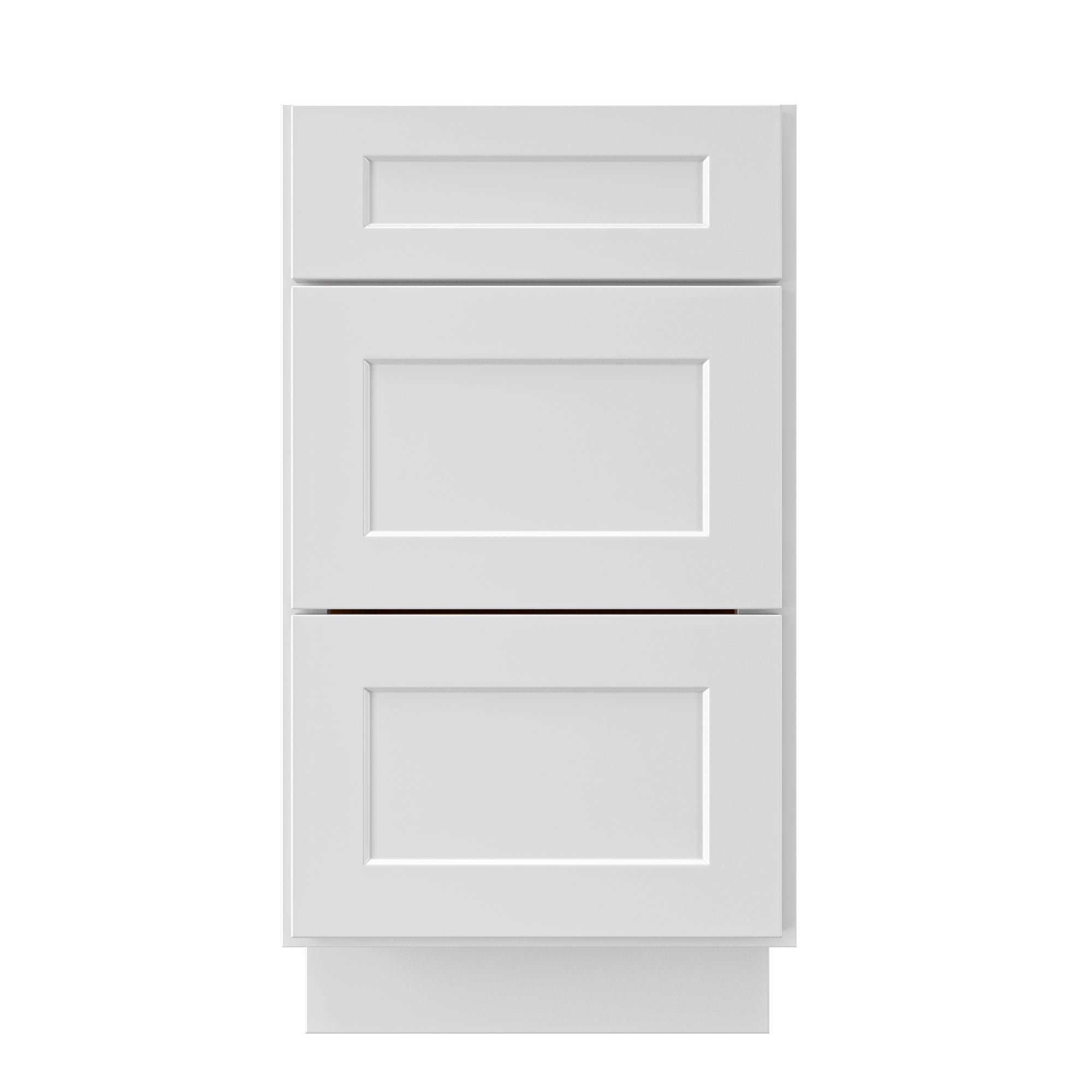Ready to Assemble 3 Drawer Base Cabinet in Shaker White