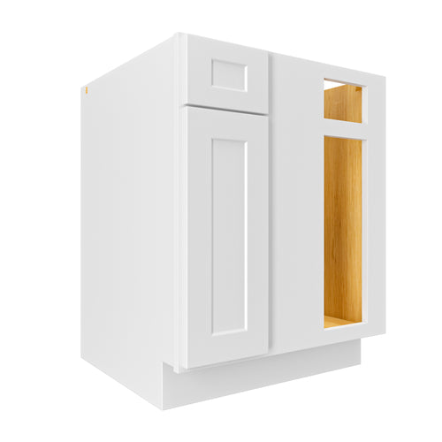 27 in. W x 24 in. D x 34.5 in. H Ready to Assemble Blind Corner Base Kitchen Cabinet in Shaker White