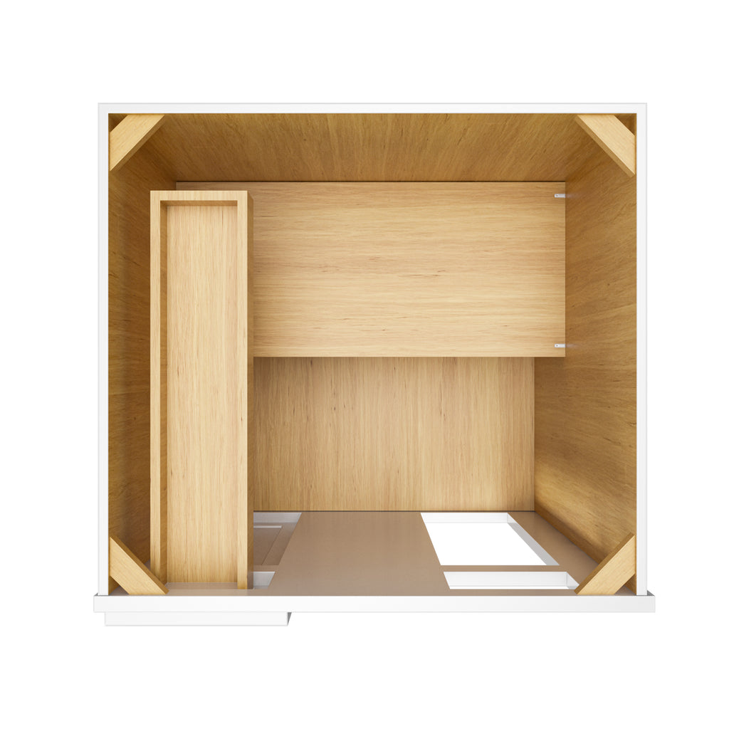 27 in. W x 24 in. D x 34.5 in. H Ready to Assemble Blind Corner Base Kitchen Cabinet in Shaker White