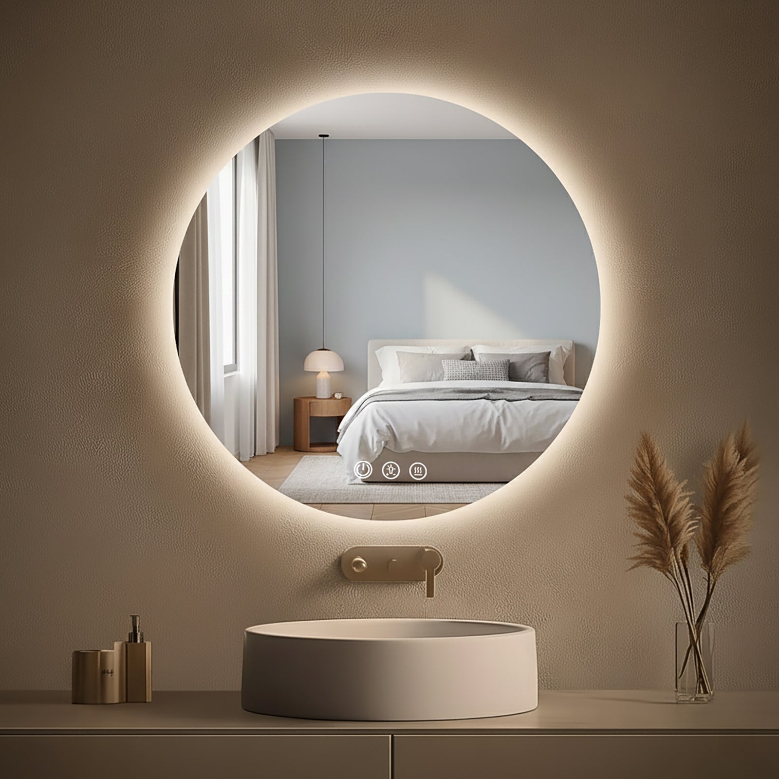 LUXYARD Dimmable LED Bathroom Vanity Mirror with Anti-Fog, Backlit, ETL Listed