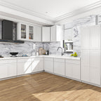 Kitchen Base Cabinets with 1-Drawer and Adjustable Shelf in Shaker White