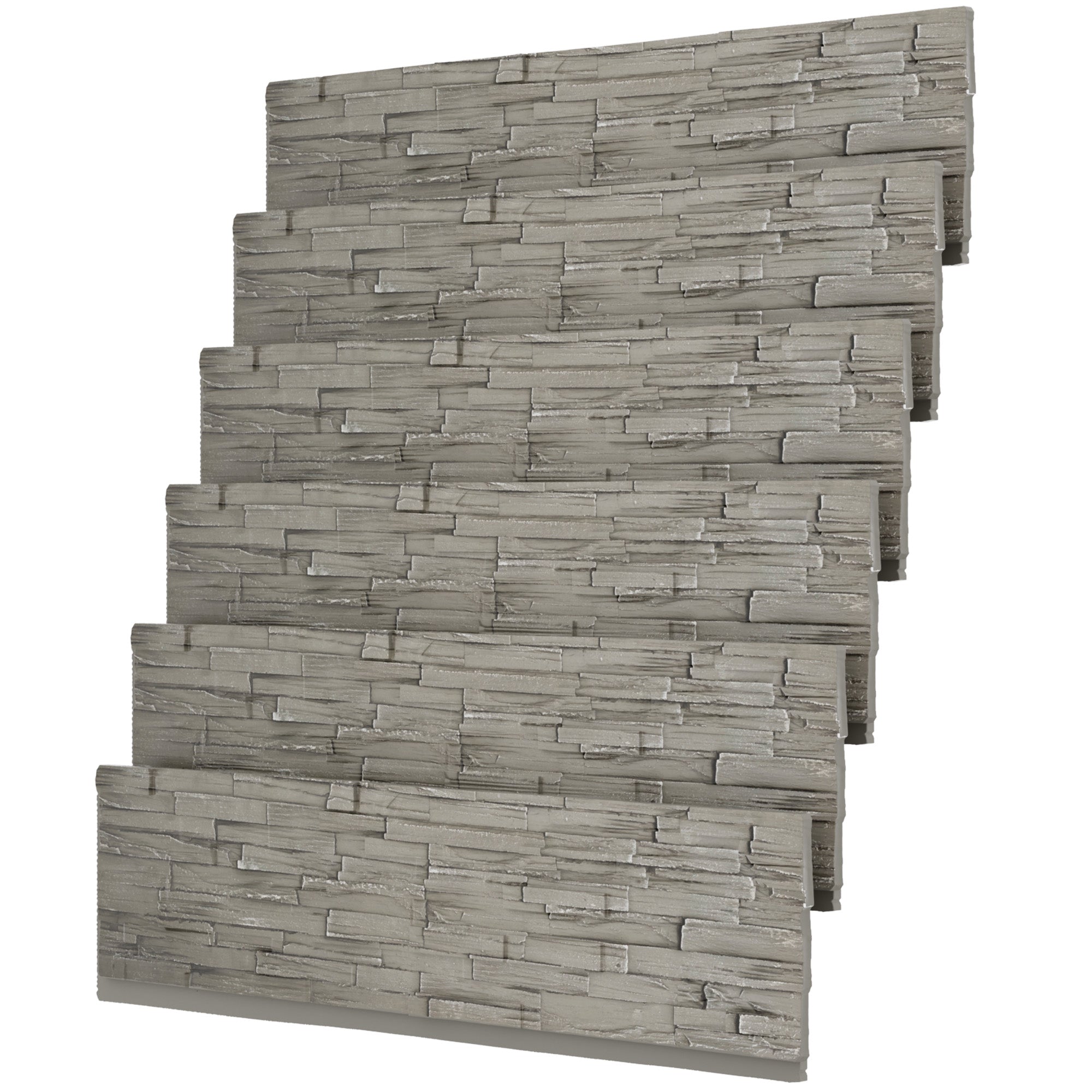 Faux Stone Wall Panels, 6-Pack Premium PU Stone Veneer for Indoor/Outdoor, 3D Artificial Rock Siding for Fireplace Surround & TV Accent Wall, English Brown Castle Stone, 45.67"x11.8"