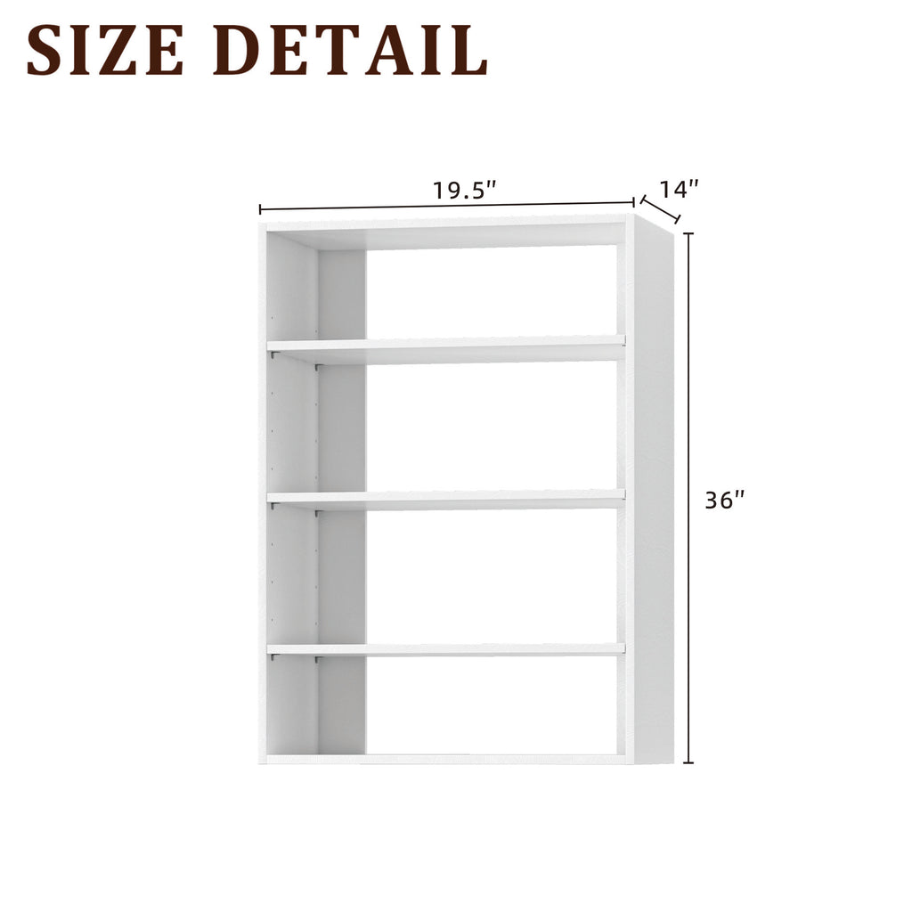 19.5" Wide Short Tower Modular Closet System, Adjustable Shelf Closet Tower for Storage, White