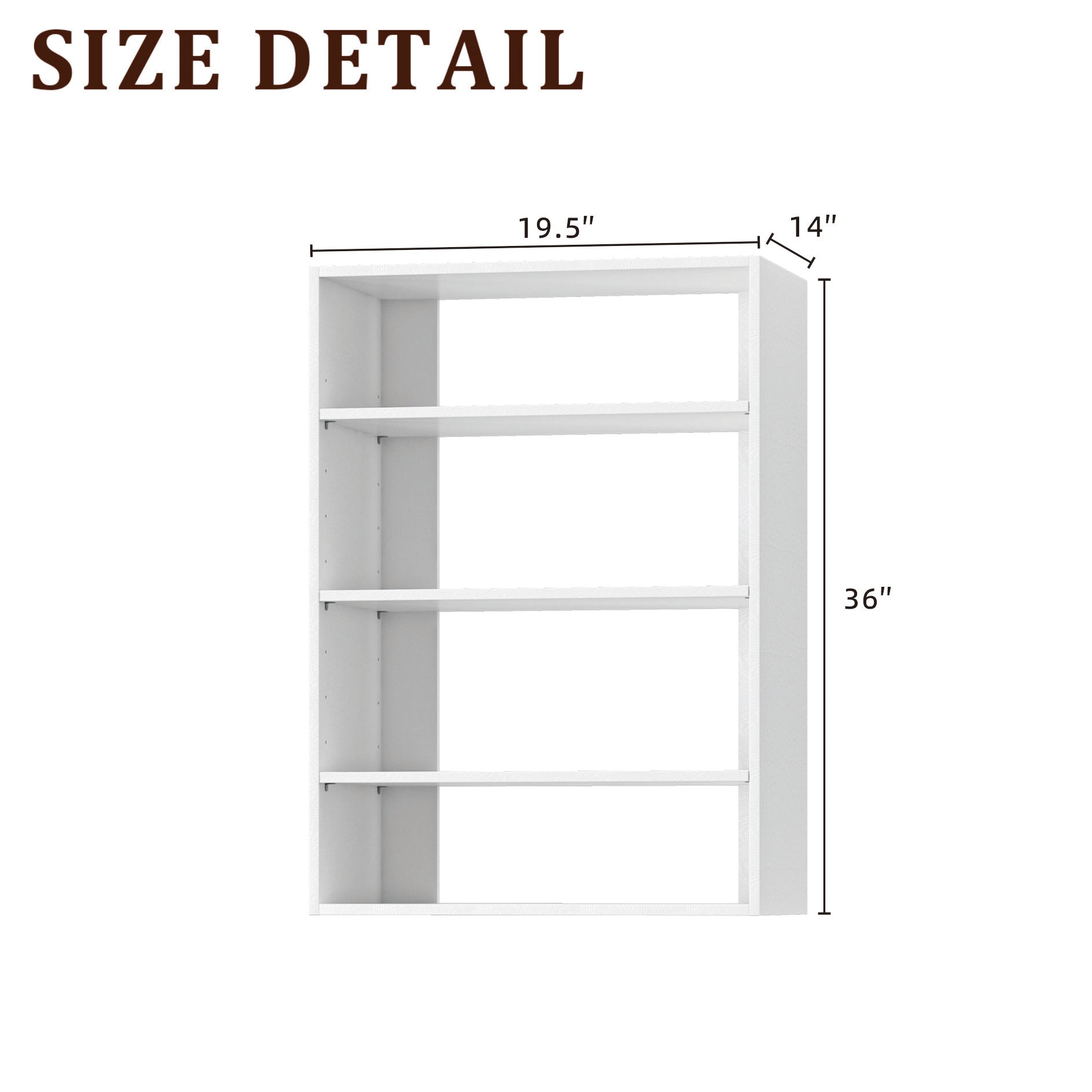 19.5" Wide Short Tower Modular Closet System, Adjustable Shelf Closet Tower for Storage, White