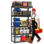 Heavy-Duty 5-Tier Metal Storage Shelves Adjustable Garage Shelving for Pantry Closet Kitchen Basement Black