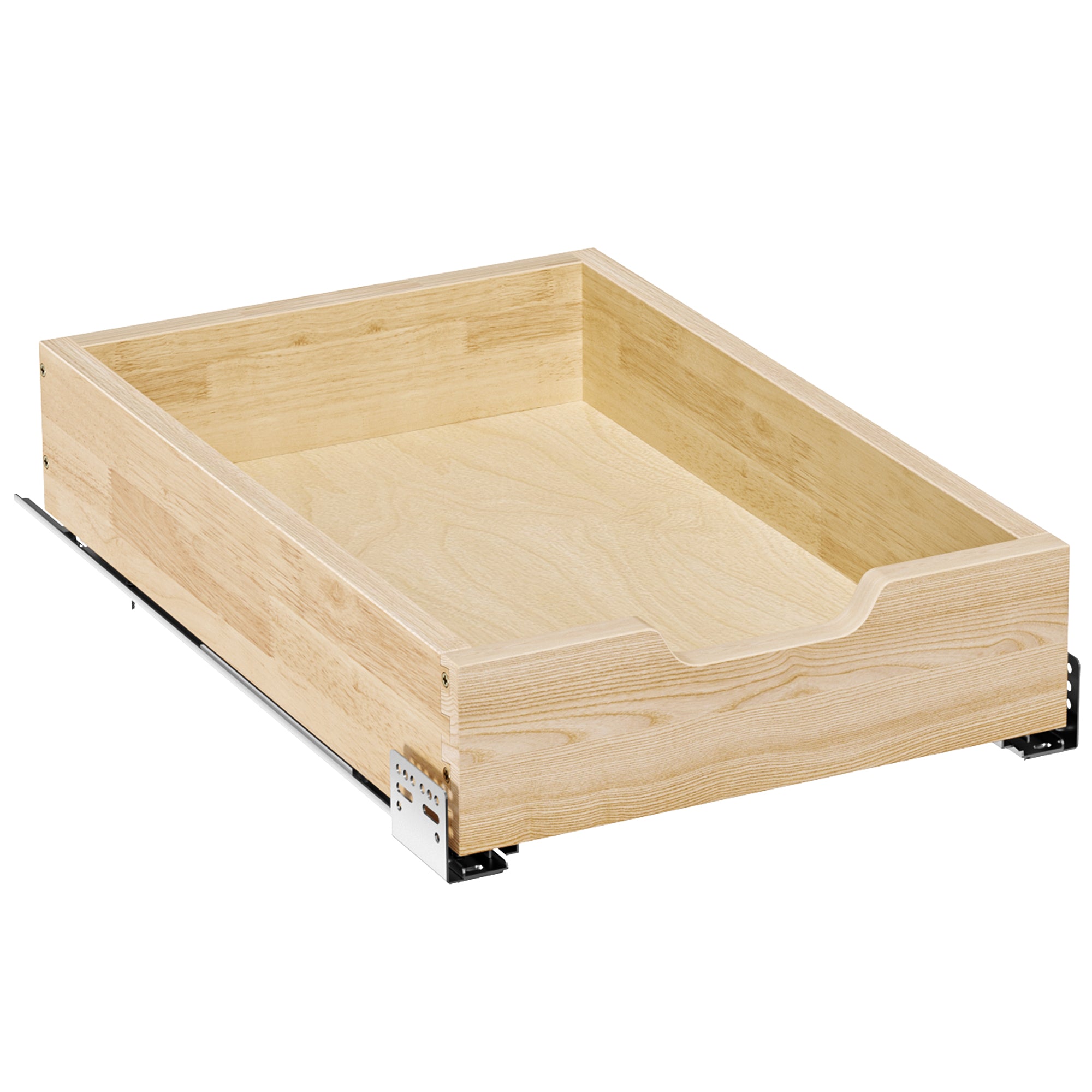 Pull Out Cabinet Organizer, 13.5 in W x 21 in D Solid Wood Slide Out Drawer, Soft Close Sliding Shelf, Bottom or Side Mount for Kitchen Pantry Bathroom, Fits 14.5 in Cabinet Opening