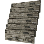 Faux Stone Wall Panels, 6-Pack Premium PU Stone Veneer for Indoor/Outdoor, 3D Artificial Rock Siding for Fireplace Surround & TV Accent Wall, English Brown Castle Stone, 45.67"x11.8"