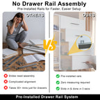 19.5" Wide Double Hanging Modular Closet System, Wall-Mounted Closet Organizer with Dual Hanging Rods, White