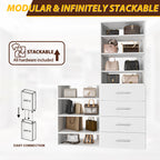 19.5" Wide Double Hanging Modular Closet System, Wall-Mounted Closet Organizer with Dual Hanging Rods, White