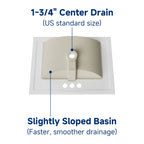24" Ceramic Integrated Bathroom Sink, Rectangular Vanity Sink Top with Overflow and 3 Faucet Holes, Faucet Not Included, White