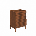 24 Inch Bathroom Vanity Base Cabinet, Walnut Freestanding Bathroom Storage Cabinet Base Only, Modern Wood Grain Vanity Cabinet with Solid Wood Legs and Soft Close Doors, Sink Not Included