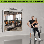 Home Gym Mirror-52x60 Inch Overall 2 Pack 26x60 Each Wall Mounted Large Frameless Tempered Glass Mirror-Idea for Gym Yoga or Bedroom and Living Room