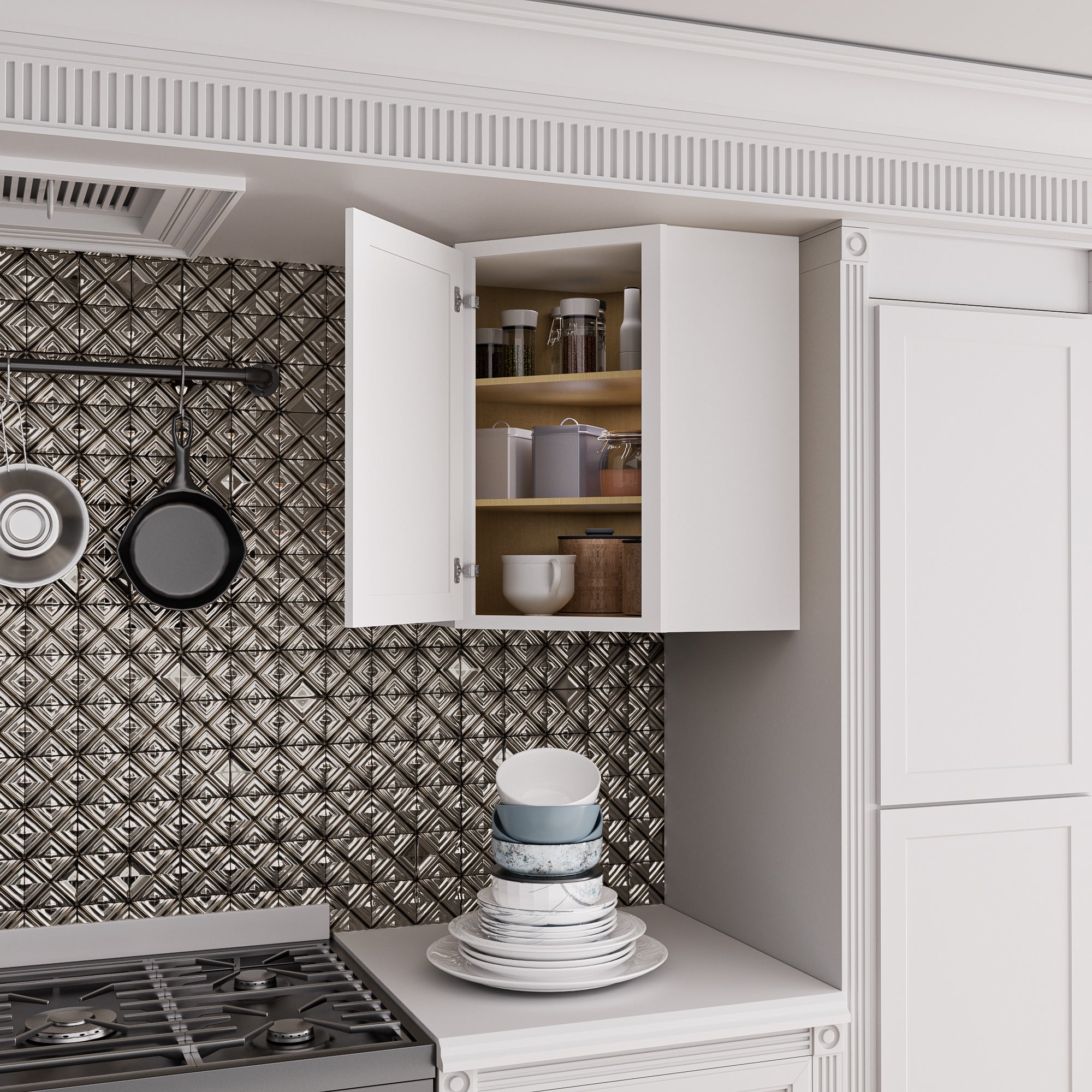 24 in. W x 24 in. D x 30 in. H Plywood Wall Corner Kitchen Cabinet in Shaker White