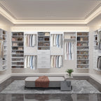 19.5" Wide Short Tower Modular Closet System, Adjustable Shelf Closet Tower for Storage, White