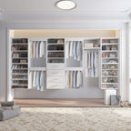 19.5" Wide Double Hanging Modular Closet System, Wall-Mounted Closet Organizer with Dual Hanging Rods, White
