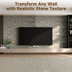 Faux Stone Wall Panels, 6-Pack Premium PU Stone Veneer for Indoor/Outdoor, 3D Artificial Rock Siding for Fireplace Surround & TV Accent Wall, English Brown Castle Stone, 45.67"x11.8"