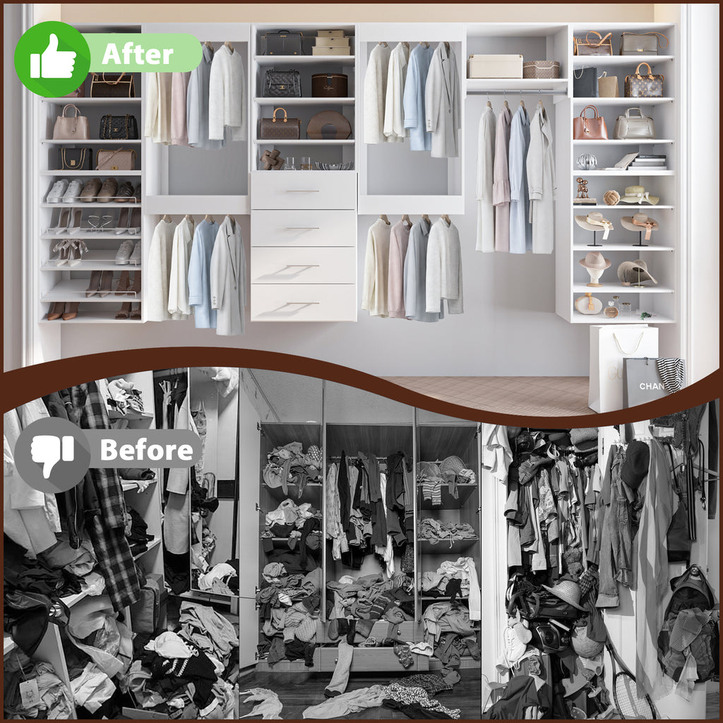 19.5" Wide 4 Drawer Tower Modular Closet System, Closet Storage Organizer with 4 Drawers, White