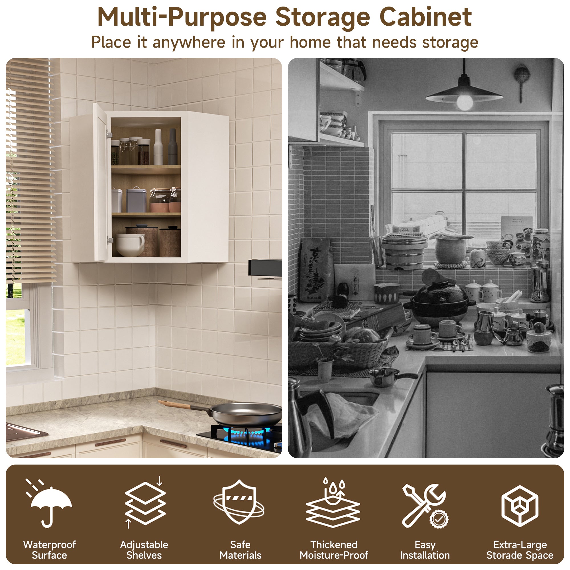 24 in. W x 24 in. D x 30 in. H Plywood Wall Corner Kitchen Cabinet in Shaker White