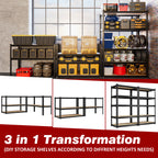 Heavy-Duty 5-Tier Metal Storage Shelves Adjustable Garage Shelving for Pantry Closet Kitchen Basement Black