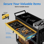 Heavy-Duty Rolling Tool Cart with Drawer & Pegboard, Mobile Garage Storage Organizer for Workshop