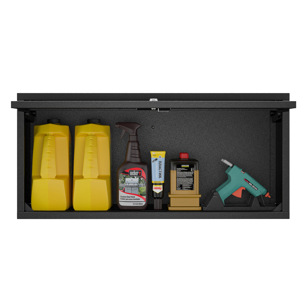 Heavy Duty Wall Storage Cabinet with Sliding Up-Flip Door Floating Tool Cabinet for Kitchen, Basement, Warehouse