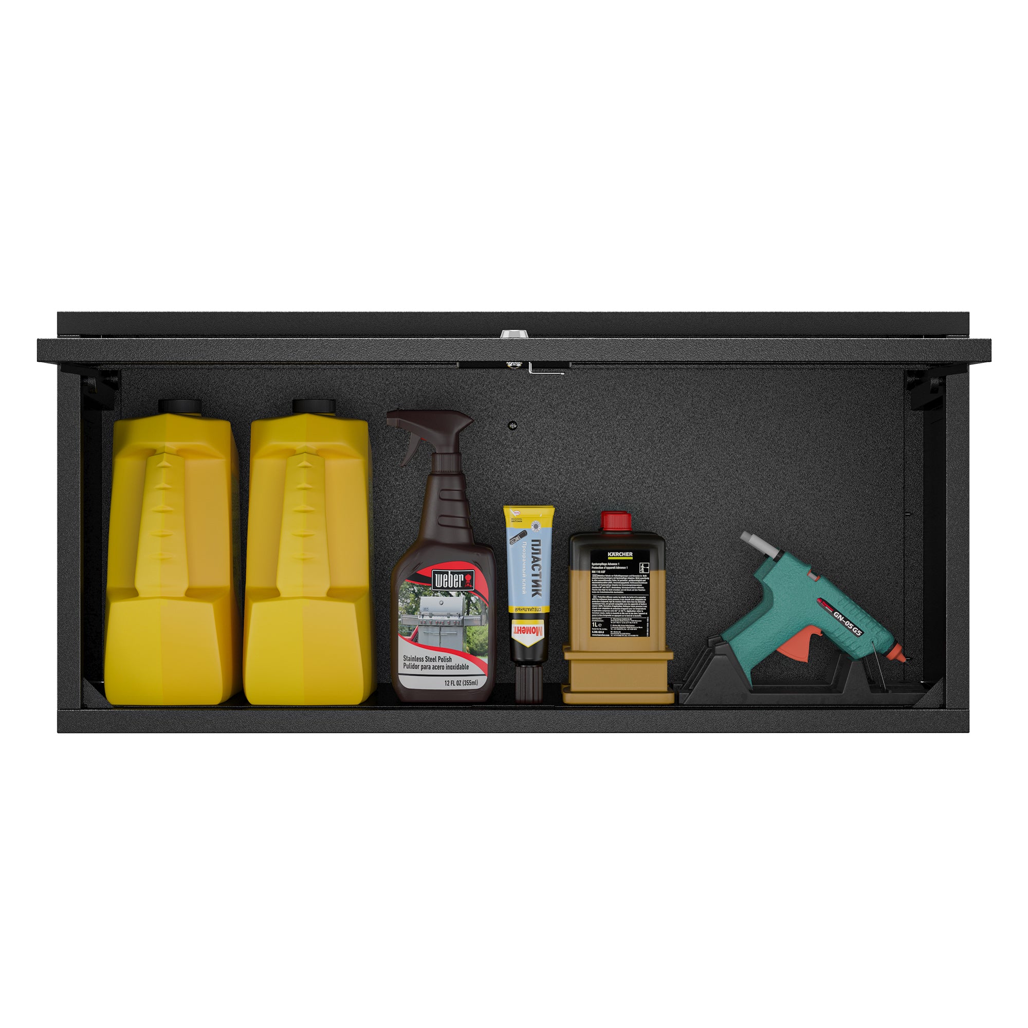 Heavy Duty Wall Storage Cabinet with Sliding Up-Flip Door Floating Tool Cabinet for Kitchen, Basement, Warehouse