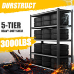 Heavy-Duty Garage Shelving 5-Tier Adjustable Metal Storage Rack 3000 lb Capacity Industrial Shelving for Garage Basement or Warehouse