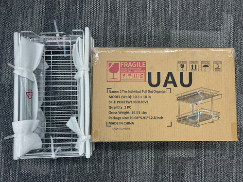 13.5" W x 18" D Pull Out Cabinet Organizer, Slide Out Pantry Shelves for Bathroom Vanity & Shallow Kitchen Cabinets, Heavy Duty Chrome Wire Basket Drawer (Requires 15" Min Cabinet Opening)