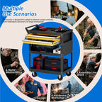Heavy-Duty Rolling Tool Cart with Drawer & Pegboard, Mobile Garage Storage Organizer for Workshop