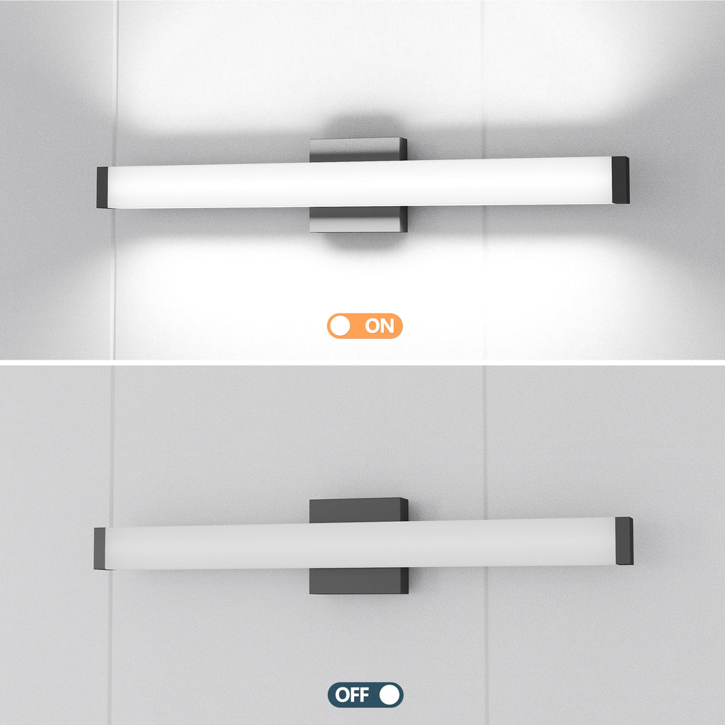 LUXYARD Bathroom Vanity Light Black - 25 inch  Vanity Lights for Bathroom - 14W LED Bath Lights Over Mirror Cool White Light 6000K