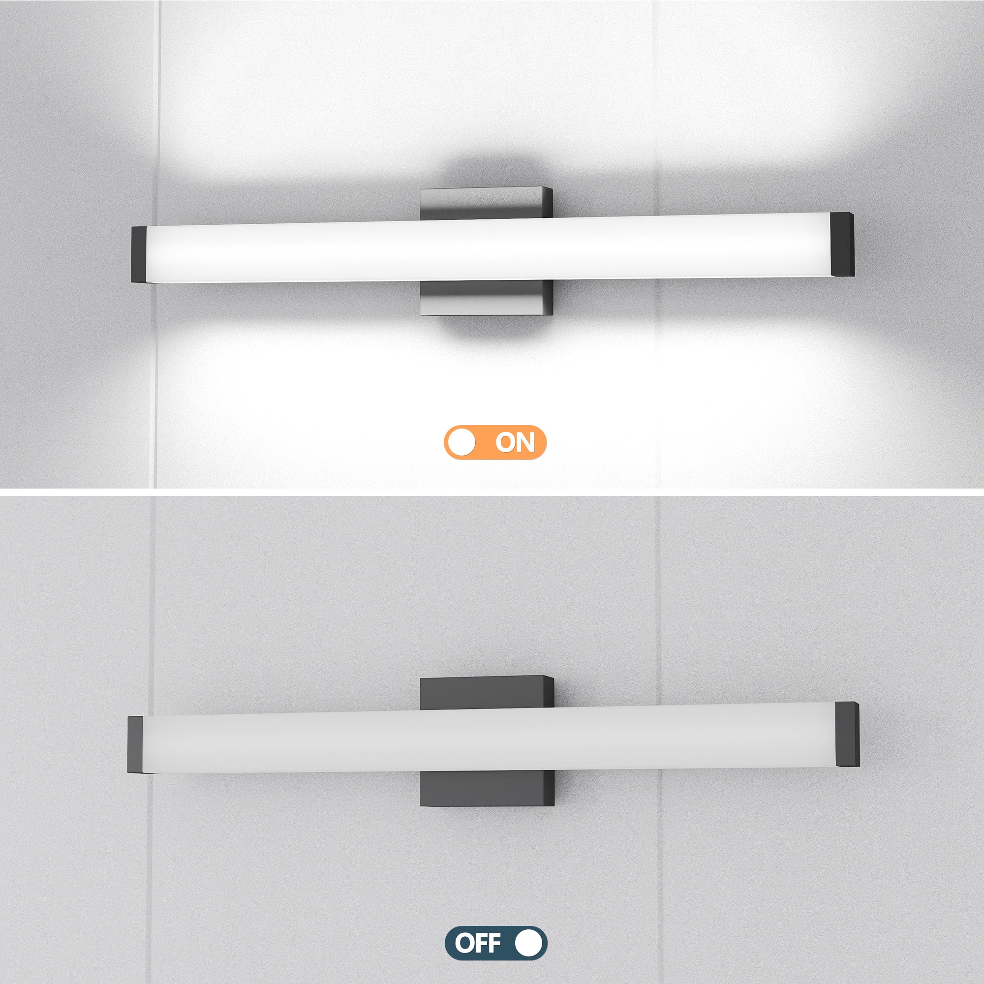 LUXYARD Bathroom Vanity Light Black - 25 inch  Vanity Lights for Bathroom - 14W LED Bath Lights Over Mirror Cool White Light 6000K