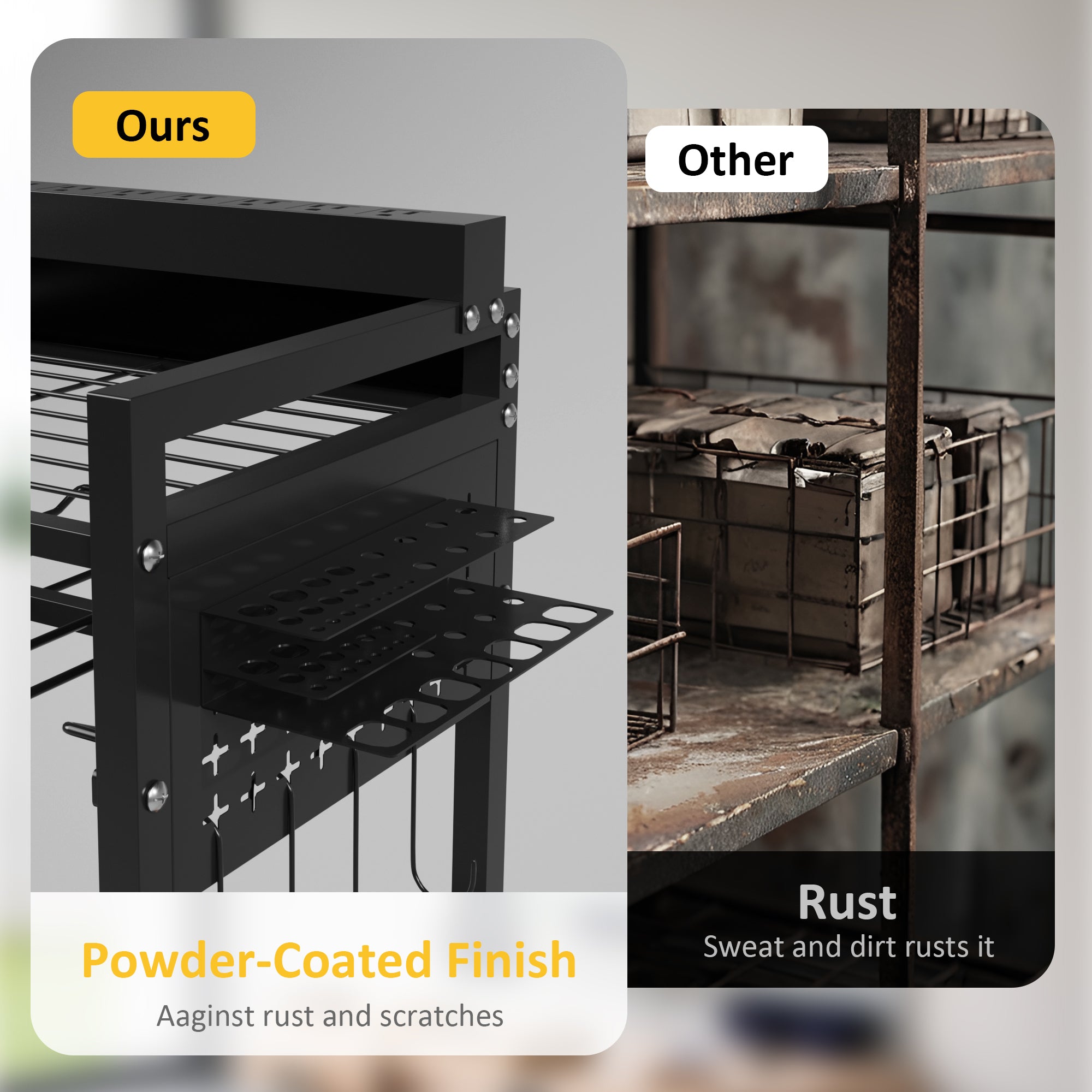 Power Tool Organizer Cart with Adjustable Storage, Garage Workshop Utility Cart for Mechanic, Birthday Gift Ideas for Men