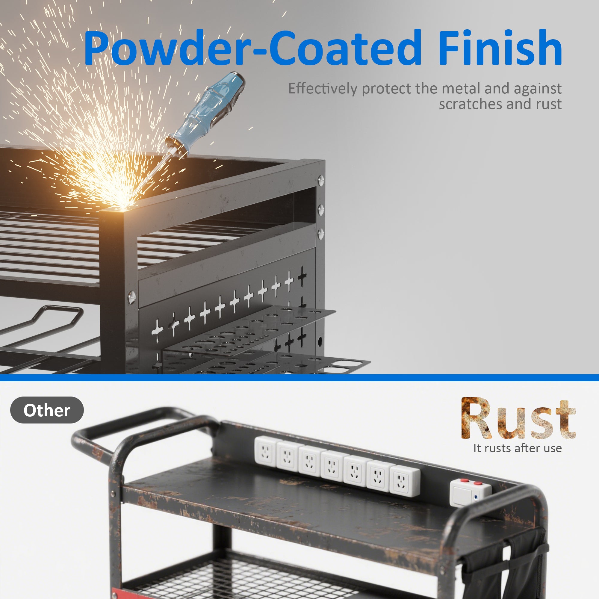 Large Power Tool Organizer Cart with Lockable Wheel, Gift for Men, Dad, Husband