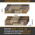 Faux Stone Wall Panels, 1-Pack Premium PU Stone Veneer for Indoor/Outdoor, 3D Artificial Rock Siding for Fireplace Surround & TV Accent Wall, English Brown Castle Stone, 45.67"x11.8"