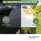 LUXYARD  Metal Chicken Coop Run with Side Hardware Cloth, Large Walk-in Outdoor Poultry Cage Heavy Duty Predator Proof Hen Duck Rabbit Farm Pen House, Waterproof Anti-UV Cover