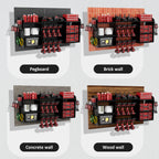 Power Tool Organizer Wall Mount with Charging Station 3-Tier Metal Garage Tool Storage Rack with 8-Outlet Power Strip