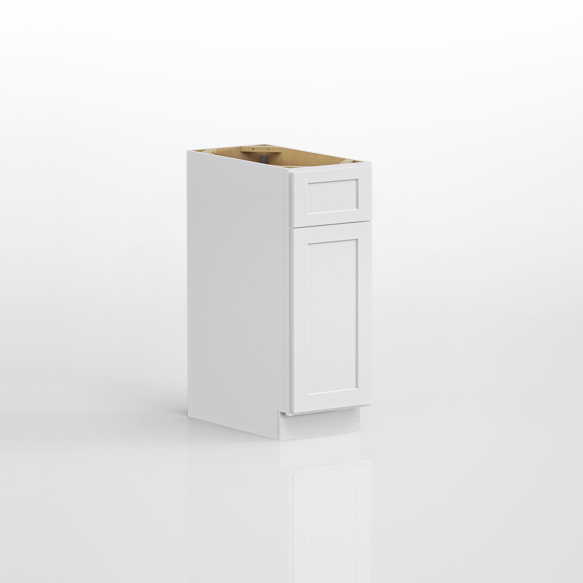 Kitchen Base Cabinets with 1-Drawer and Adjustable Shelf in Shaker White