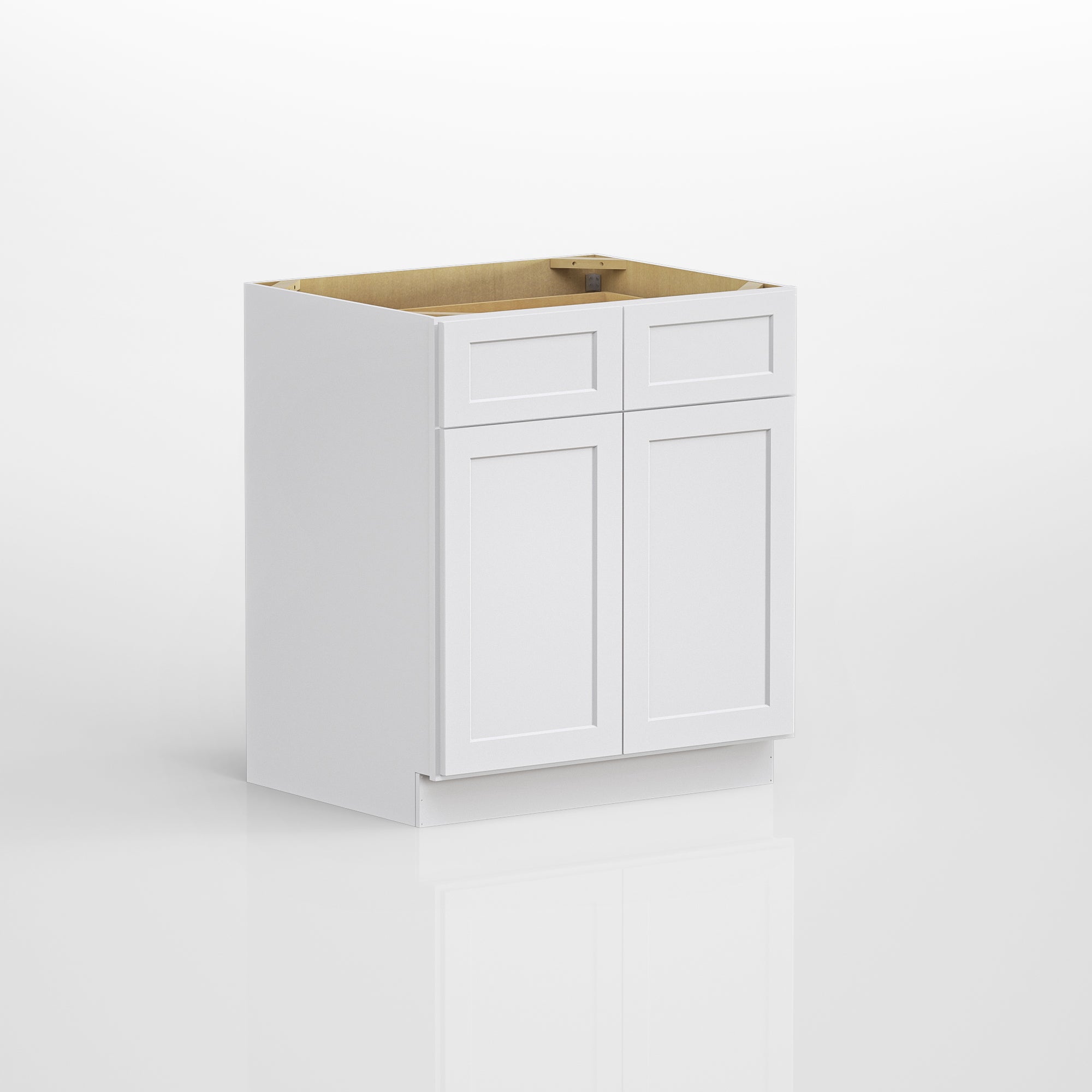 Kitchen Base Cabinets with 1-Drawer and Adjustable Shelf in Shaker White