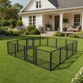 Dog Playpen Outdoor Extra Wide 16 Piece Panels Heavy Duty Dog Fence 40Inch Height Anti Rust with Doors Portable for RV Camping Yard Total 37FT 111Sq ft Snowy Black