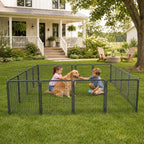 Dog Playpen Outdoor Extra Wide 16 Piece Panels Heavy Duty Dog Fence 40Inch Height Anti Rust with Doors Portable for RV Camping Yard Total 37FT 111Sq ft Snowy Black