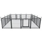 Dog Playpen Outdoor Extra Wide 16 Piece Panels Heavy Duty Dog Fence 40Inch Height Anti Rust with Doors Portable for RV Camping Yard Total 37FT 111Sq ft Snowy Black