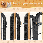 Dog Playpen Outdoor Extra Wide 16 Piece Panels Heavy Duty Dog Fence 40Inch Height Anti Rust with Doors Portable for RV Camping Yard Total 37FT 111Sq ft Snowy Black