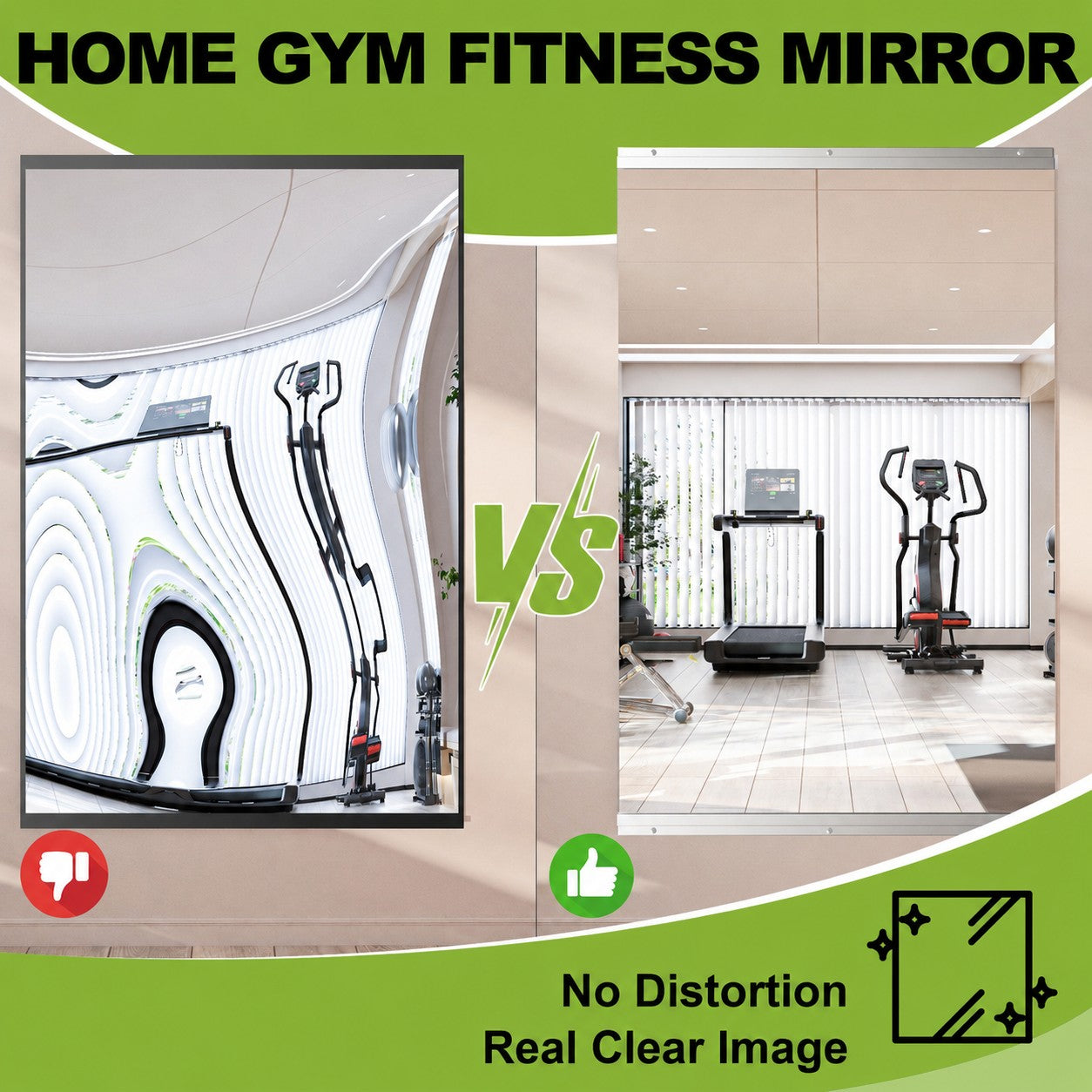 26 in W x 60 in H Frameless Full Length Wall Mirror for Home Gym Bedroom Garage Workout Room and Dance Studio