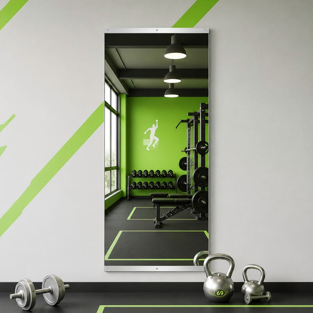 26 in W x 60 in H Frameless Full Length Wall Mirror for Home Gym Bedroom Garage Workout Room and Dance Studio