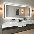 LUXYARD 60x48 LED Bathroom Mirror with Lights，Dimmable, Backlit + Front Lit, Lighted Bathroom Vanity Mirror for Wall