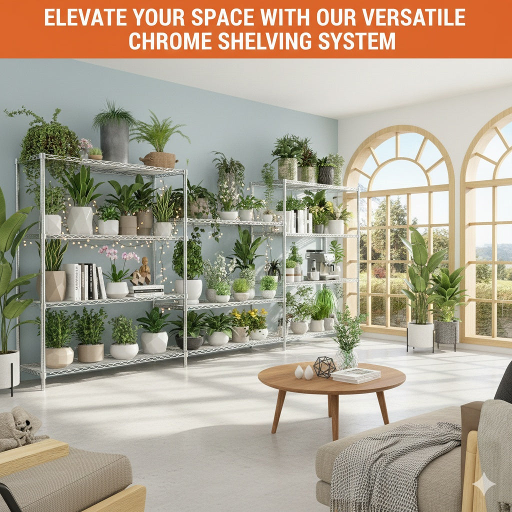 48"W x 18"D Black 5-Tier Wire Shelving, 2000Lbs Capacity Heavy Duty Metal Rack, Rust-Proof Adjustable Shelves for Garage, Kitchen Pantry & Basement - Black