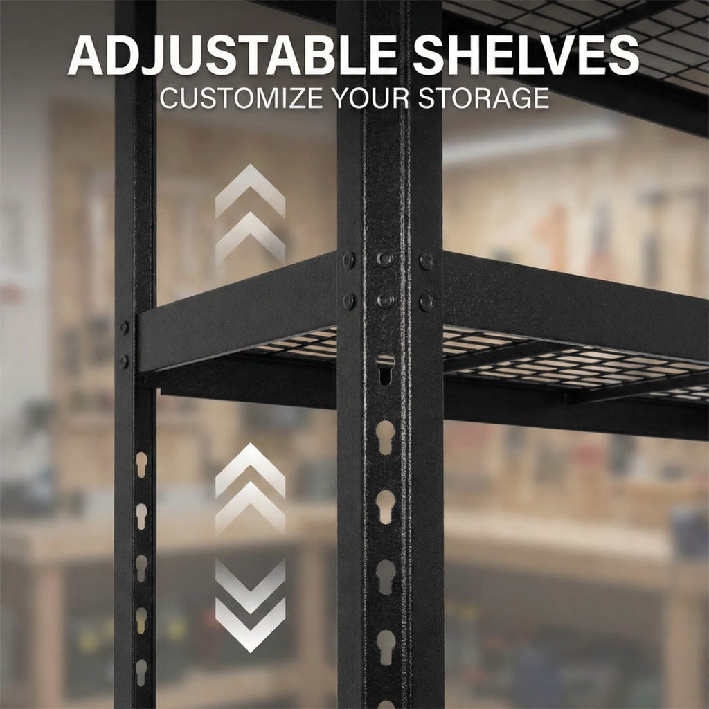 60"W x 18"D x 72"H Wire Shelving Unit, Industrial Grade 4/5-Tier Metal Storage Rack, Massive 3300Lbs Capacity (660Lbs/Shelf), Heavy Duty Adjustable Garage Shelf for Warehouse, Commercial Kitchen, Black