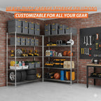 48"W x 18"D Black 5-Tier Wire Shelving, 2000Lbs Capacity Heavy Duty Metal Rack, Rust-Proof Adjustable Shelves for Garage, Kitchen Pantry & Basement - Black