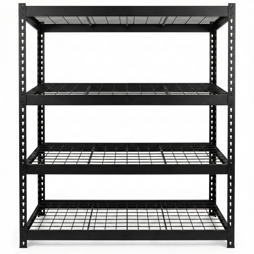 60"W x 18"D x 72"H Wire Shelving Unit, Industrial Grade 4/5-Tier Metal Storage Rack, Massive 3300Lbs Capacity (660Lbs/Shelf), Heavy Duty Adjustable Garage Shelf for Warehouse, Commercial Kitchen, Black
